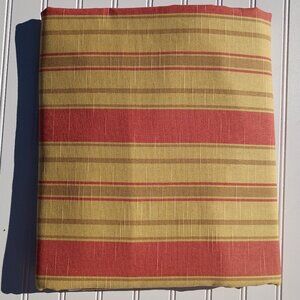 Bloomcraft Upholstery Fabric Almost 4 Yards Tan Orange Red Striped Screen Print
